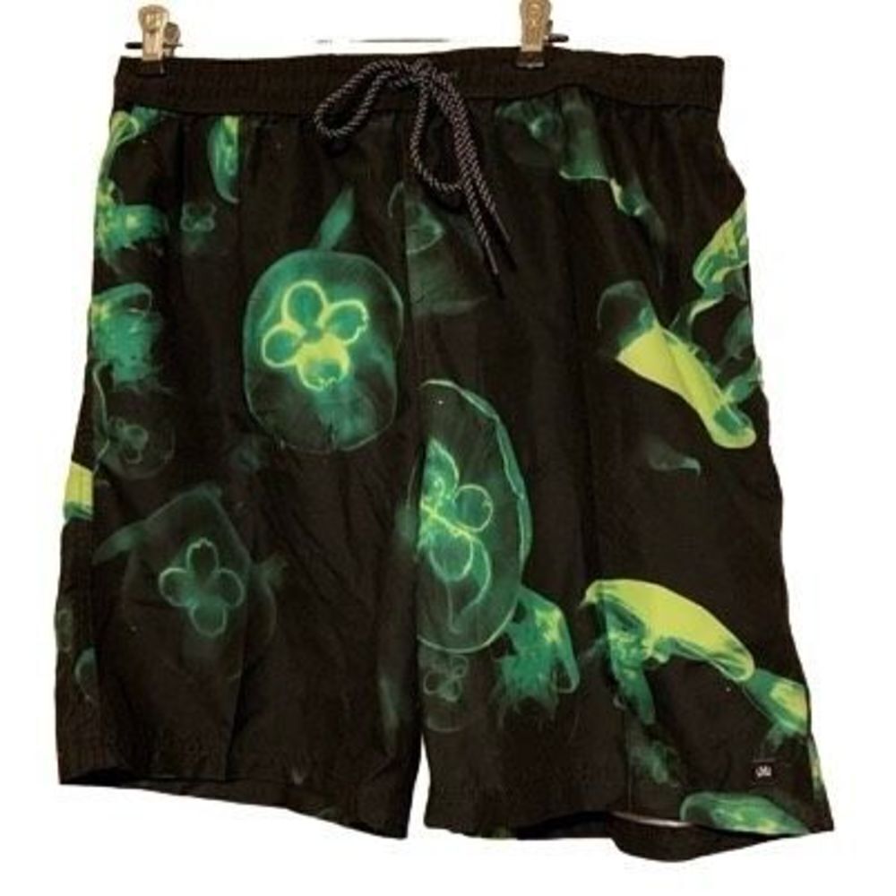 Micros Size XL Black & Green Floral Board Shorts *New*